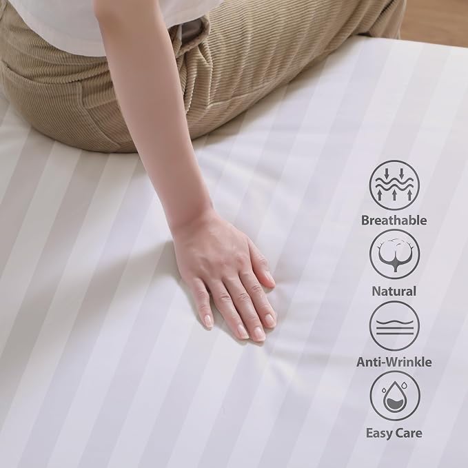 100% Egyptian Cotton Fitted Sheet Twin XL/Split King Size, 600 Thread Count - Image 2