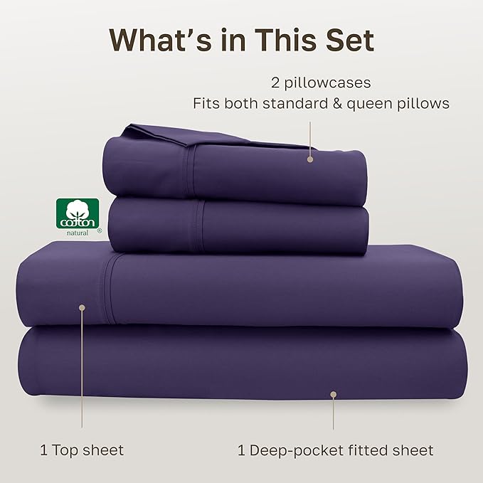 California Design Den Soft Queen Size Cotton Sheet Sets, 400 TC Good - Image 4