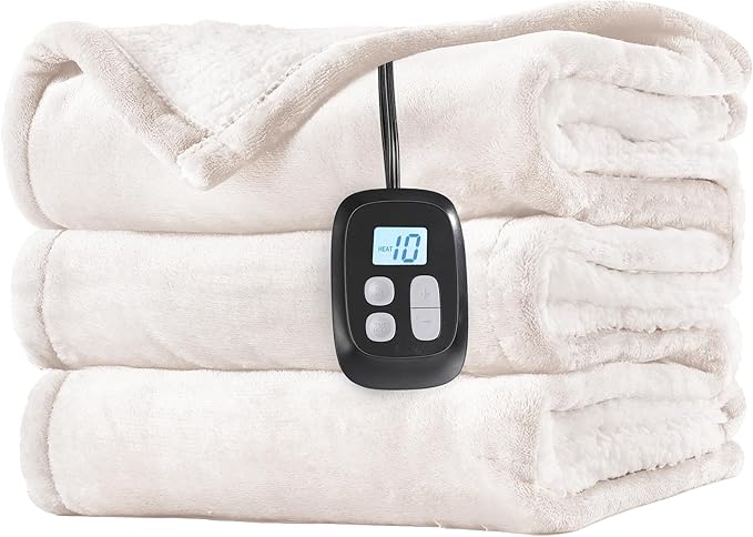 LaffyLo Electric Heated Blanket Full Size 72 x 84, Fast Heating Blanket by LAFFYLO
