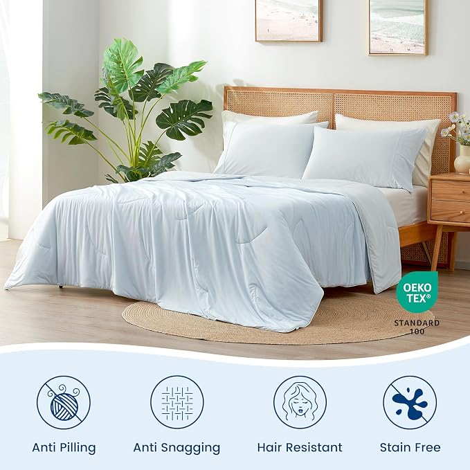 Cozy Bliss Cooling Comforter Twin Size, Reversible Lightweight Cooling Blankets - Image 6
