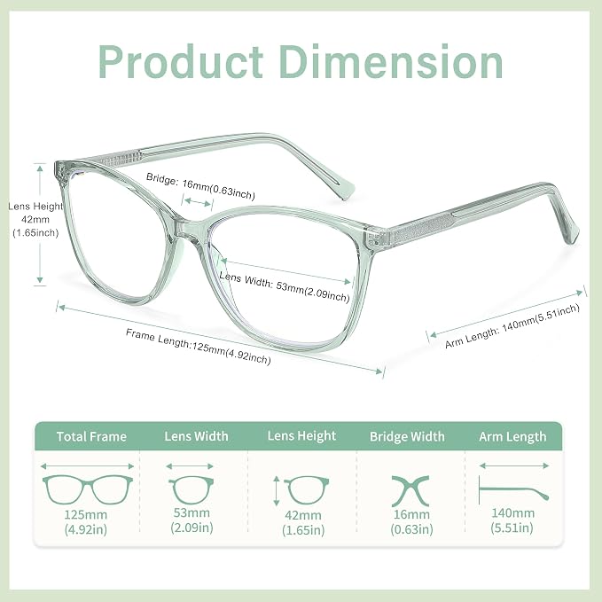Madison Avenue TR90 Blue Light Blocking Glasses Anti Eyestrain UV Glare Blue - Image 5
