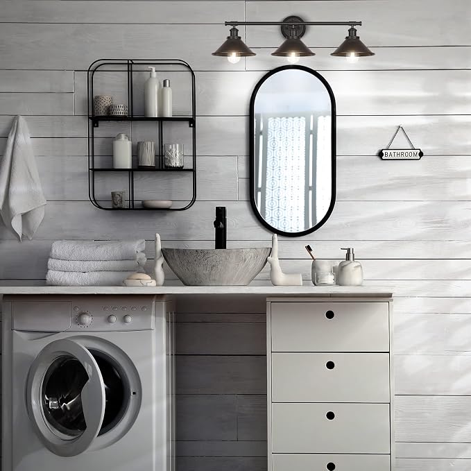 Licperron 3-Light Black Bathroom Vanity Light Fixtures Over Mirror, Farmhouse - Image 7