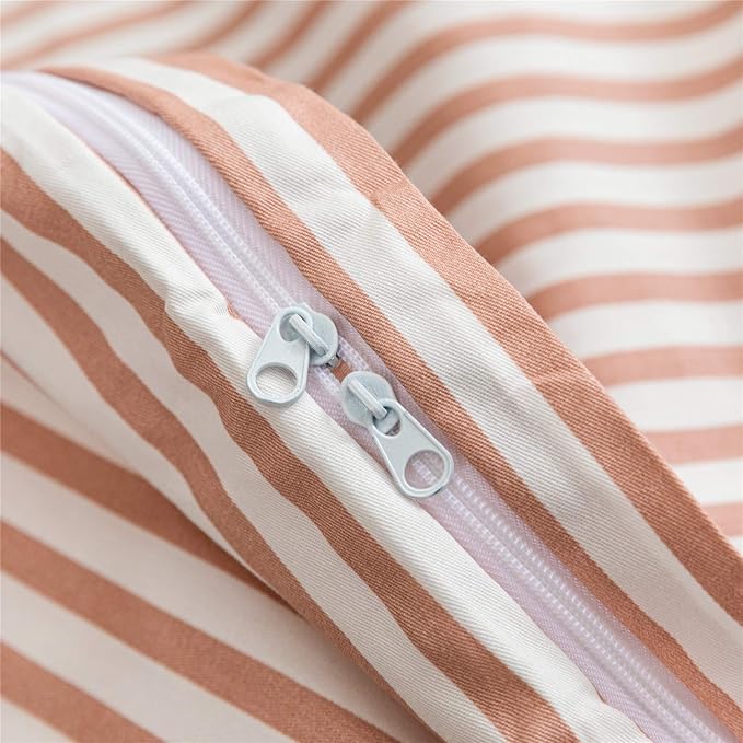 JELLYMONI 100% Natural Cotton 2pcs Striped Duvet Cover Sets, - Image 4
