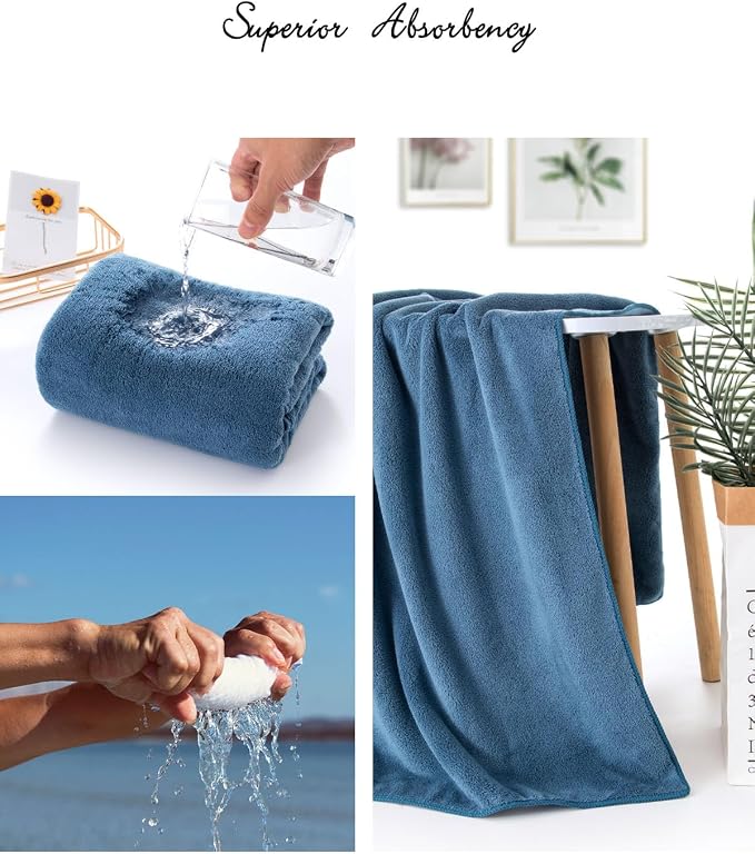 Lumimi Towels 2 Piece Soft Microfiber Bath Towel Set Salon Gym Yoga Travel - Image 6
