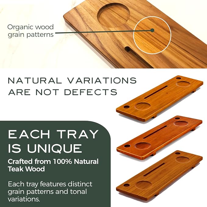 Teak Bathtub Tray for Tub 35” | Bath Tub Tray Wood for Large & Freestanding Tubs - Image 13