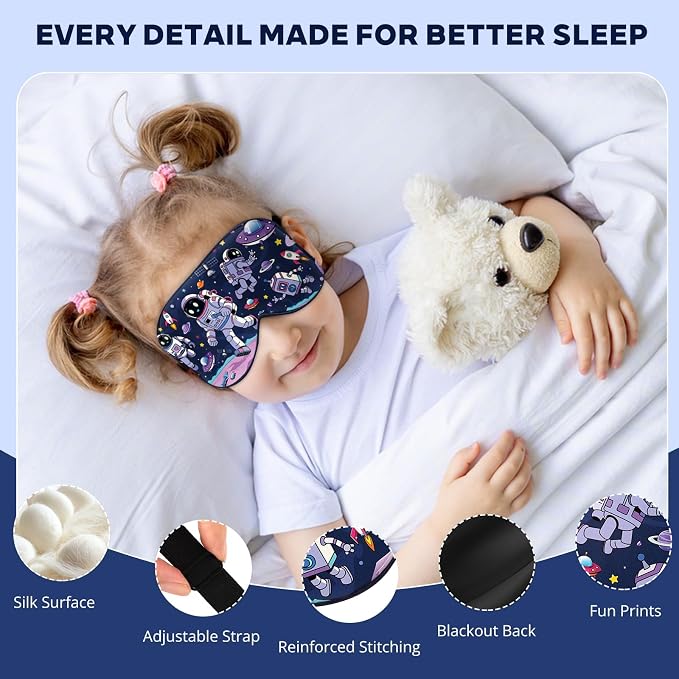 Kids Silk Sleep Mask: 100% Mulberry Silk Eye Mask - Image 3