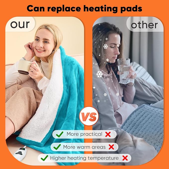 greenoak Heated Blanket Electric Twin 62"X84", Heating Blanket - Image 4