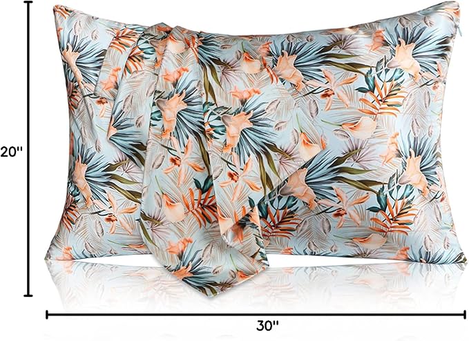 MANSPHIL Tropical 100% Silk Pillowcases Queen Size, 22 Momme Mulberry Silk - Image 8