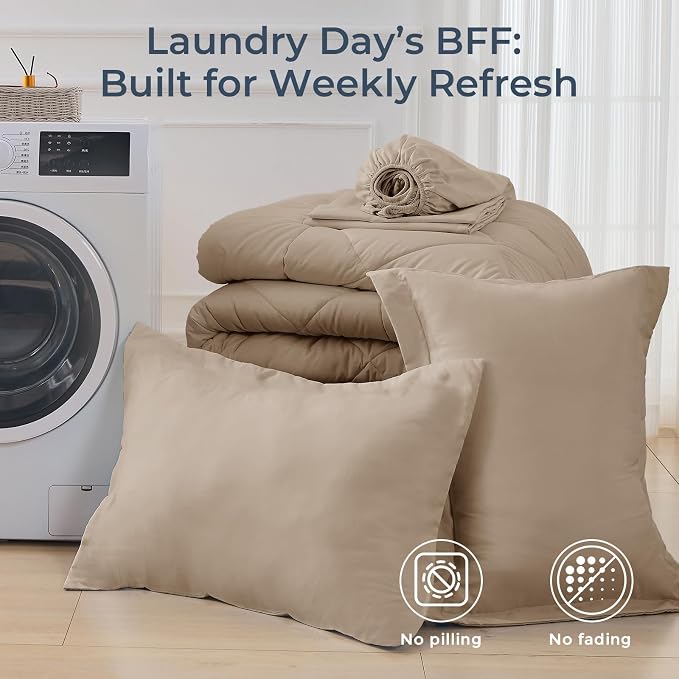 HEVUMYI Khaki Twin-XL Comforter Set - Image 7