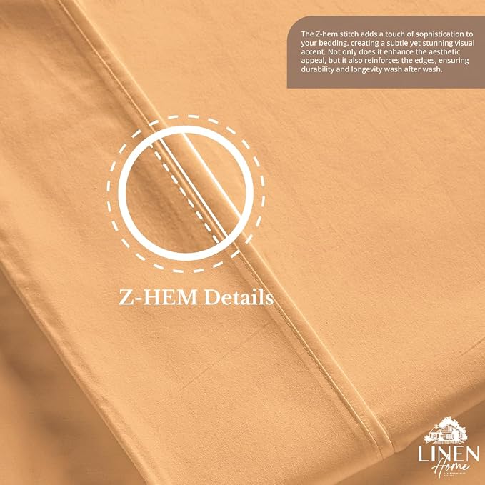 Linen Home 100% Cotton Percale 1 Flat Sheet, Full Size - Image 5