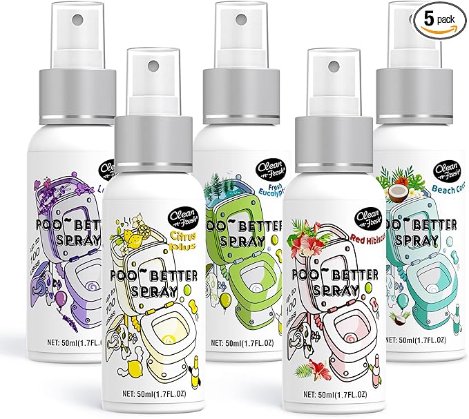 Clean-n-Fresh Toilet Spray, 8.5 Fl Oz Variety Pack of 5 by Clean-n-Fresh