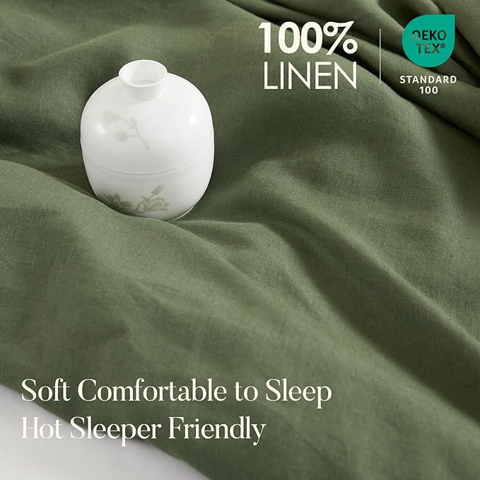DAPU 100% Linen Duvet Cover, Pure Natural French Flax Linen - Image 2
