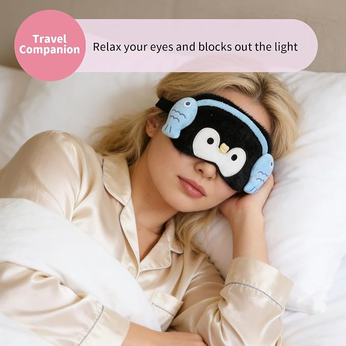 PERFECTSIGHT Sleep Eye Masks, Cute Penguin Sleep Eye Cover Lightweight - Image 2