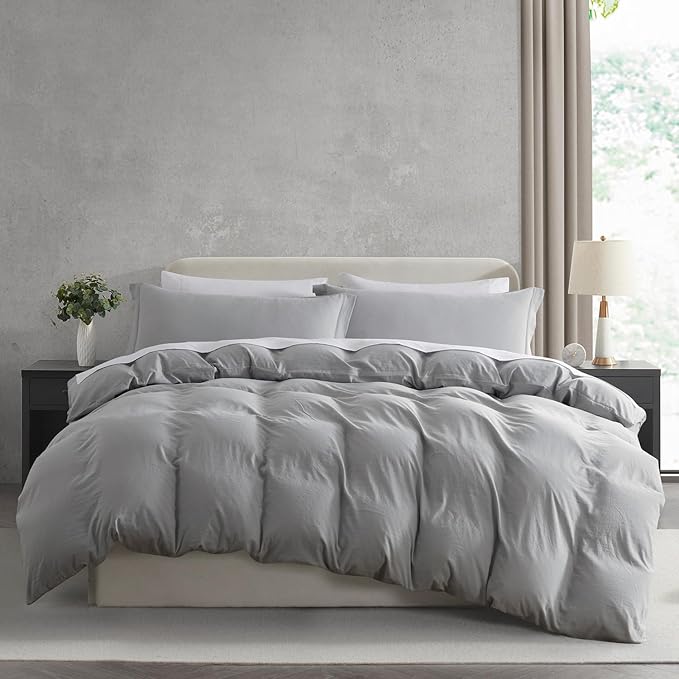 Nestl Light Grey Duvet Cover King Size by Nestl