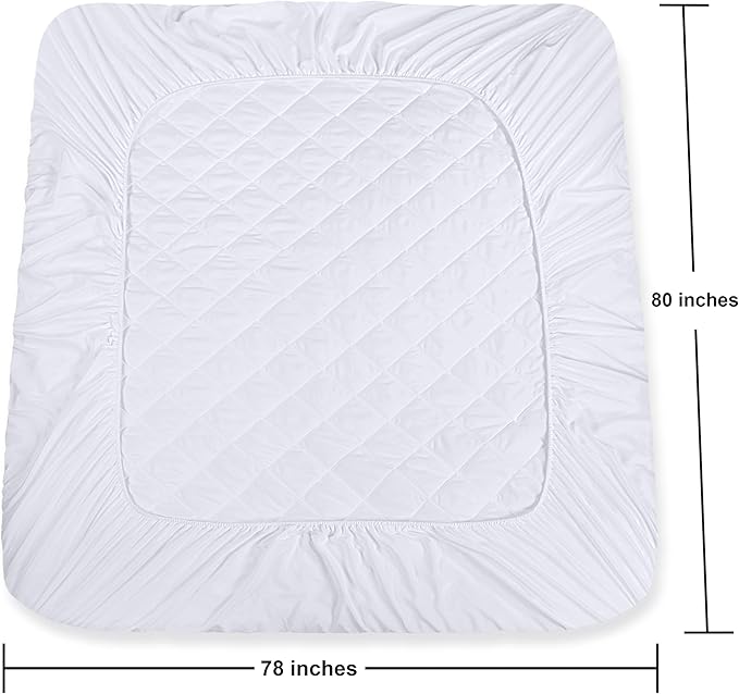 Utopia Bedding Quilted Fitted Mattress Pad, King Size, Elastic Fitted Mattress - Image 5