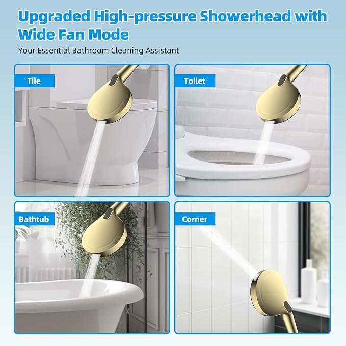 Hibbent All Metal CUPC Certified Shower Head, Handheld Showerhead Combo - Image 7