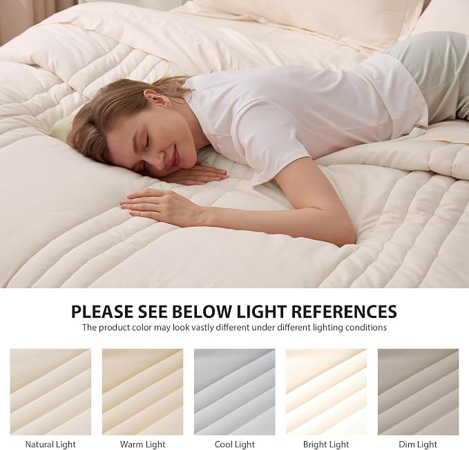 Full Comforter Set Beige - Image 7