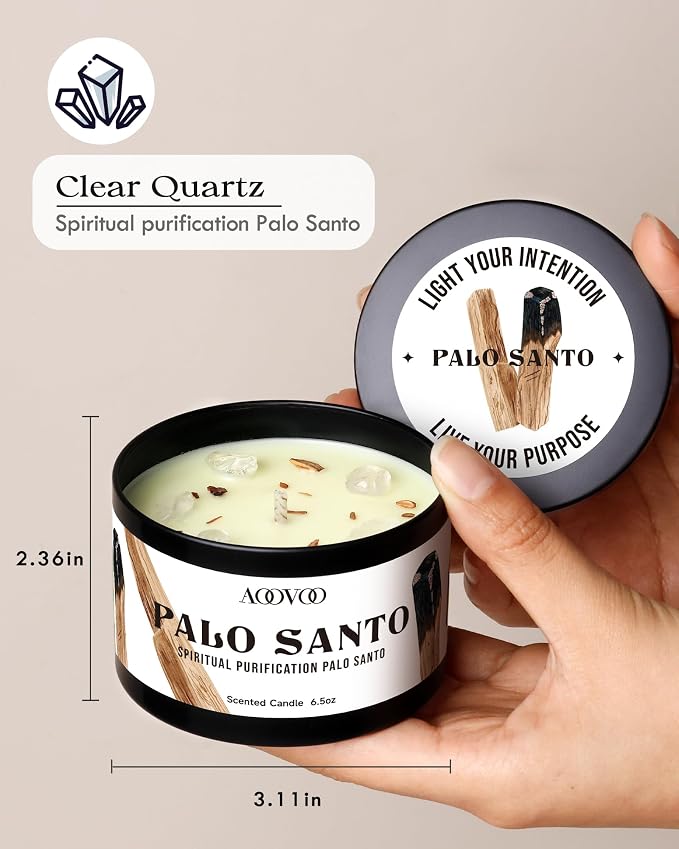 AOOVOO 2 Pack Palo Santo Candles – Cleansing Candle - Image 4