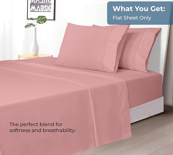 Royale Linens 100% Organic Cotton Full Flat Sheet Only - Image 5