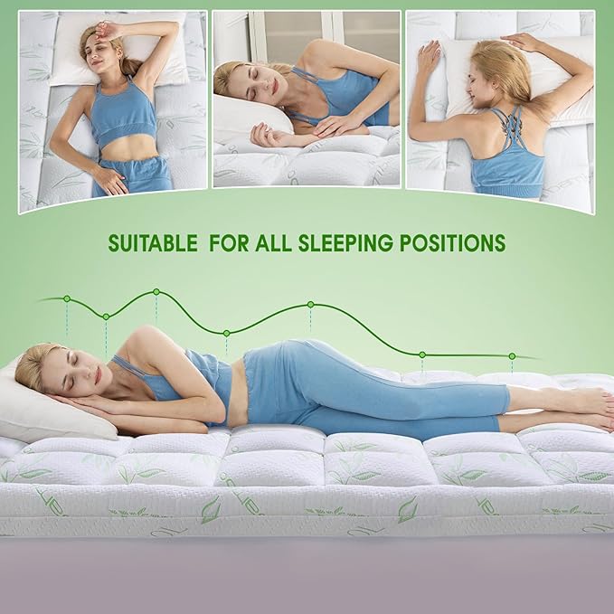 WhatsBedding King Mattress Topper, Soft Pillow Top Mattress Topper - Image 6
