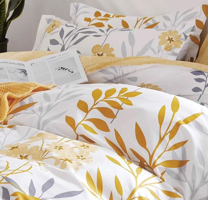 SLEEPBELLA Duvet Cover King Size, 600 Thread Count Cotton Grey Branches and - Image 4