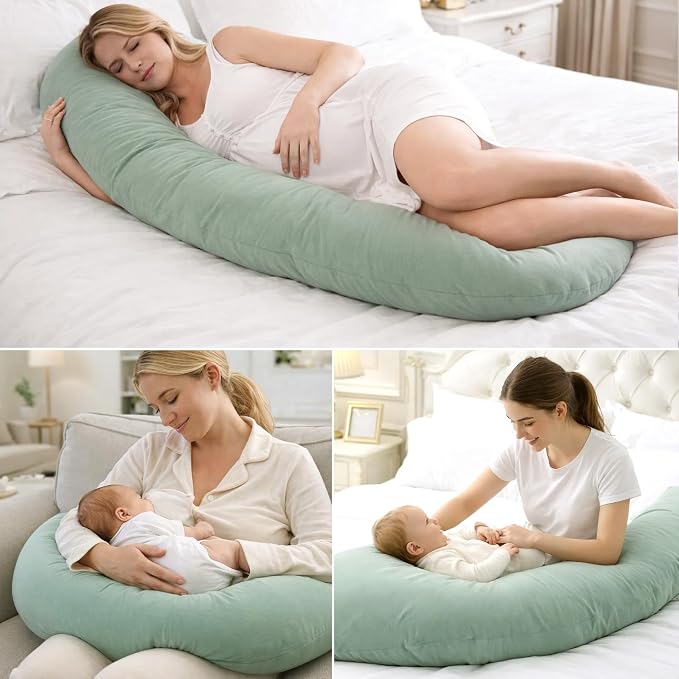 Pregnancy Pillow for Side Sleeping, 74 Inch C Shaped Long Body Pillow, Sleep - Image 7