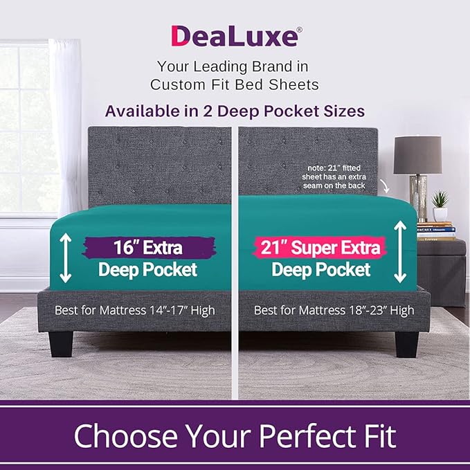 Full Fitted Sheet – Deep Pocket Full Size Fitted Sheets Only Real 16” Fitted - Image 2