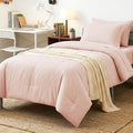 CozyLux Twin Comforter Set Blush Pink, 5 Pieces Bed in a Bag Twin Comforter Set by CozyLux