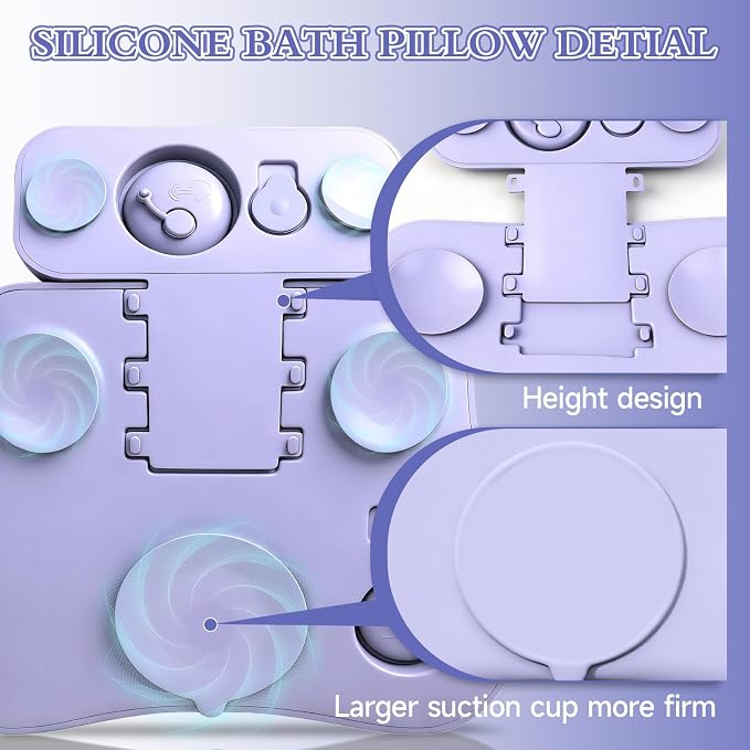Silicone Bath Pillow, Upgraded Bath Pillows - Image 2