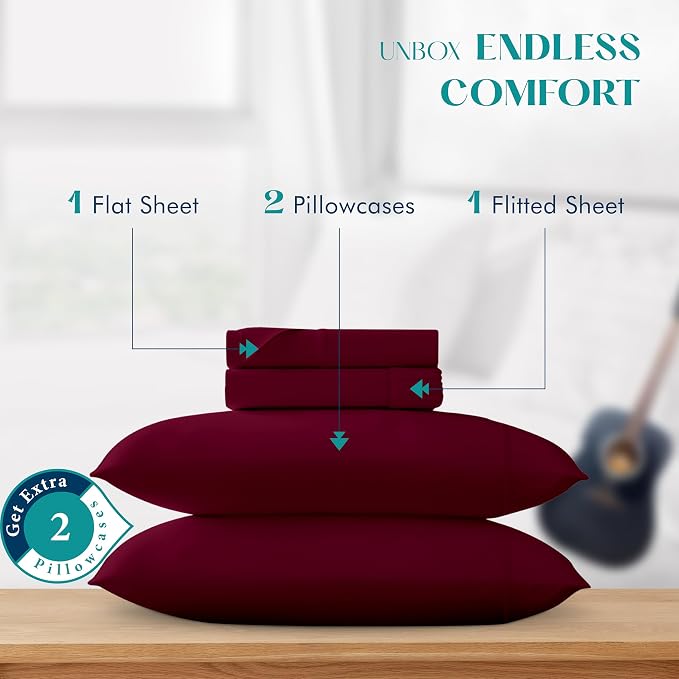 XOOX Linen 100% Egyptian Cotton Sheets King Size - Image 3