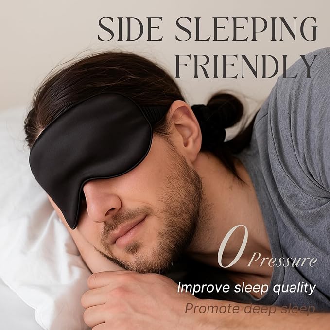 Silk Satin Sleeping Eye Mask, Soft Breathable Blackout Eyeshade Eye Cover - Image 4