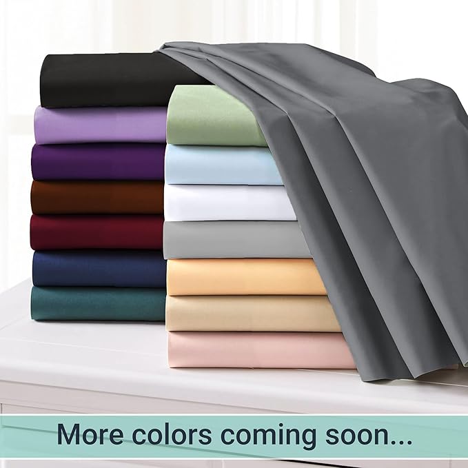 ZPECC Queen Flat Sheet Only 1 Pack, Durable Light Blue Top Bed Sheets - Image 6