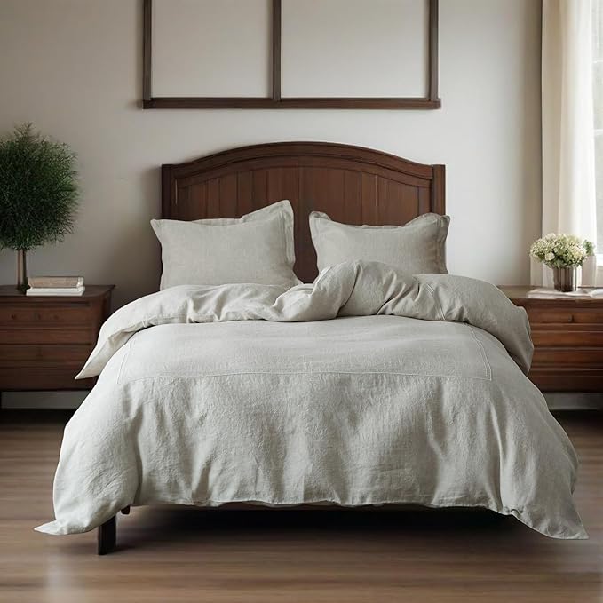 Simple&Opulence 100% Washed Linen Duvet Cover Set 104"x92" by SimpleOpulence