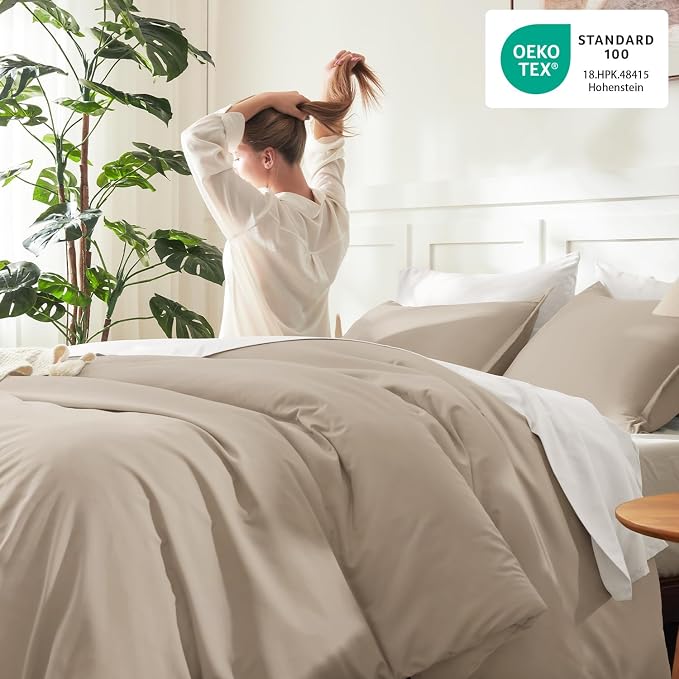Litanika Oversized King Comforters Khaki Super King Plus Size, 3 Pieces - Image 4