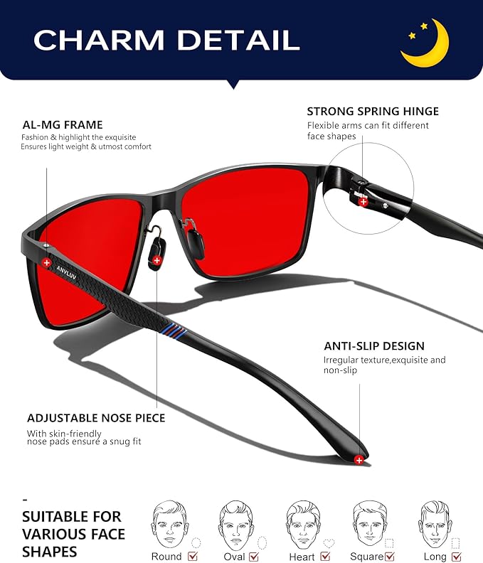ANYLUV Blue Light Glasses Men, Relieve Eyestrain and Eye Protection, Al-Mg - Image 4