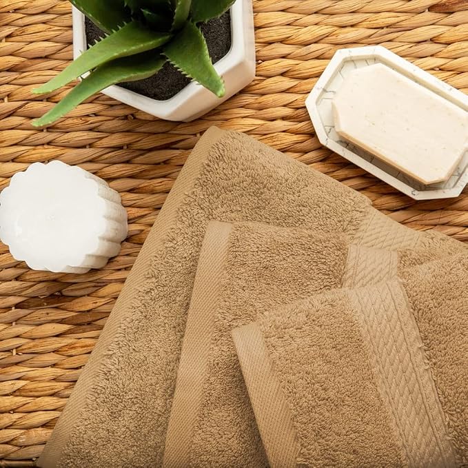 SUPERIOR Egyptian Cotton Pile 3 Piece Towel Set, Includes 1 Bath, 1 Hand - Image 8