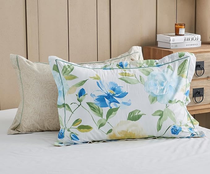 SLEEPBELLA Duvet Cover King, 600 Thread Count Cotton 3pcs Bedding Set Blue - Image 4
