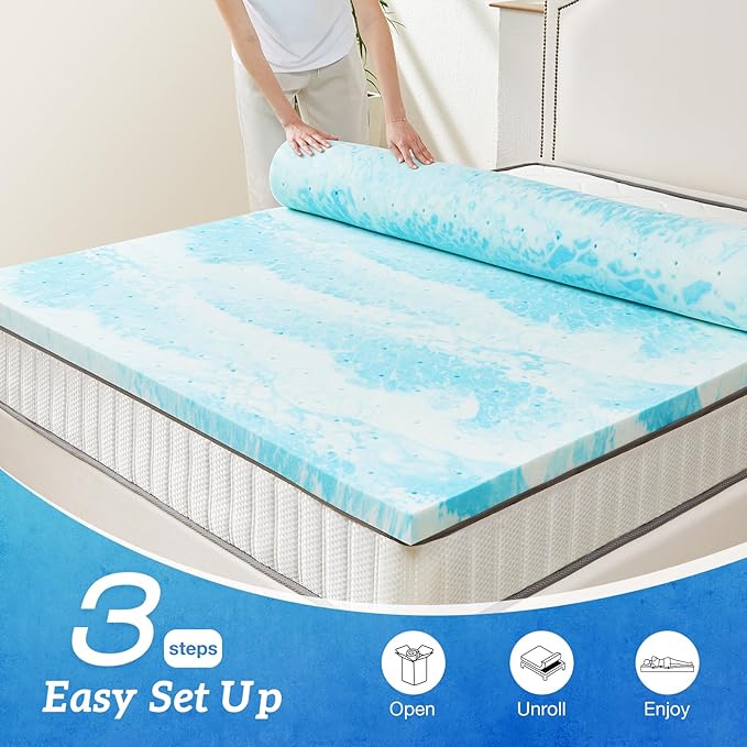 Sweetcrispy Mattress Topper California King, 2 Inch Thick Memory Foam Gel - Image 6