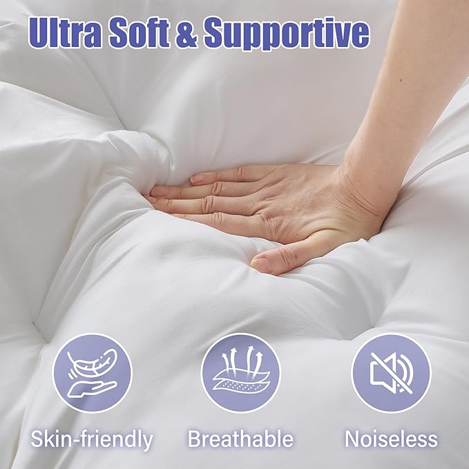 WhatsBedding 4 Inch Memory Foam Mattress Topper Queen - Image 2