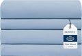 Queen Size Flat Sheet 4 Pack, 100% Cotton Percale Flat Bed Sheet, Breathable by HOMTEC