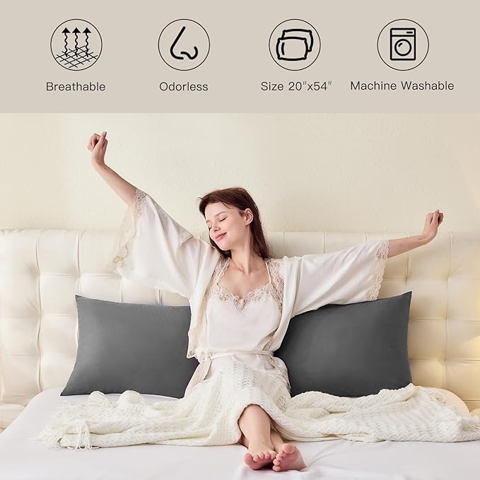 DOWNSTORIA Body Pillow Pillowcase, Ultra Soft Microfiber Long Pillow Cover - Image 3