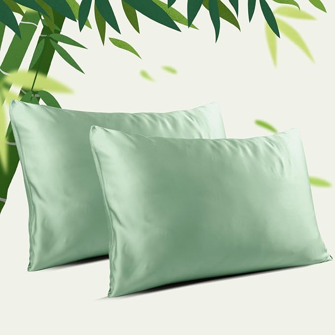 Bamboo Viscose Zippered Pillow Cases King Size Set of 2, 400 Thread Count - Image 9