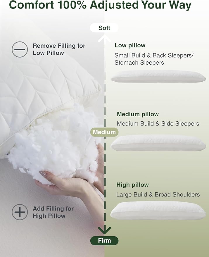 ZonLi Long Body Pillows for Adults, Memory Foam Body Pillow Adjustable - Image 5