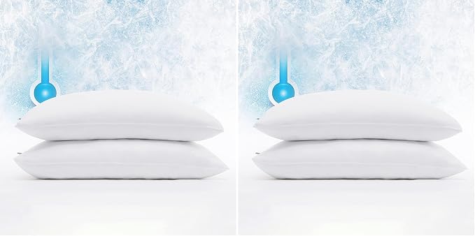 Serta Power Chill Cooling Pillow Protectors, Stain Resistant and Zippered by Serta