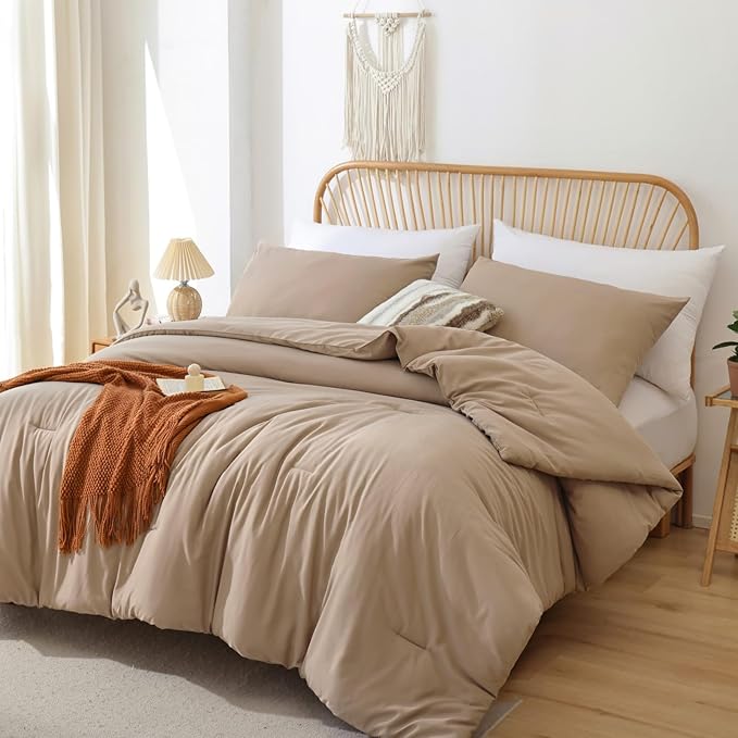 ROSGONIA Oversized Queen Comforter Taupe Brown - Image 3