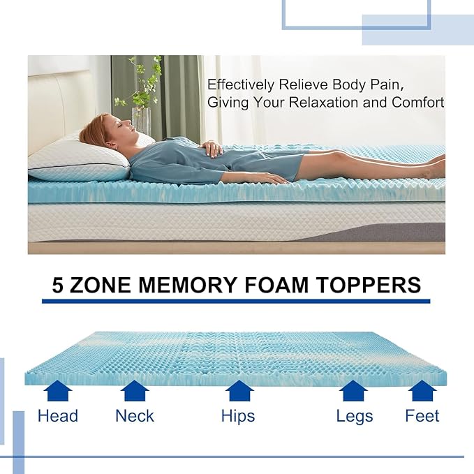 SINWEEK Mattress Topper Memory Foam Mattress Topper 1.5 Inch Queen Soft - Image 6