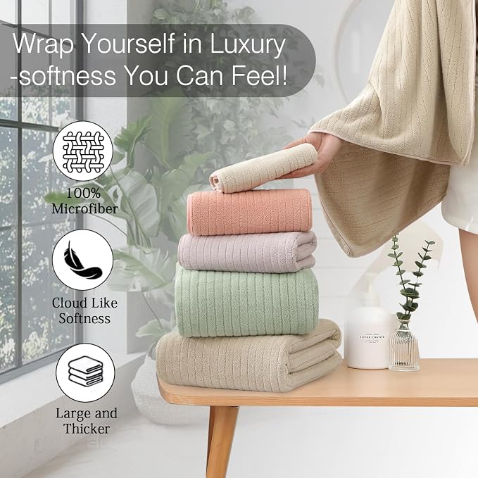 18 Piece Family Bath Towel Set Include 6 Bath Towels, 6 Hand Towels and 6 - Image 5