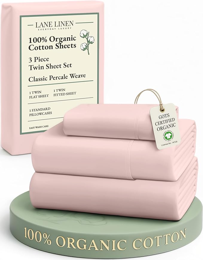 LANE LINEN Eco Friendly 100% Organic Cotton Twin Sheet Set, Hotel Quality by LaneLinen