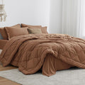 Love's cabin Full Comforter Set Mocha Mousse, 7 Pieces Full Bed in a Bag by Lovescabin