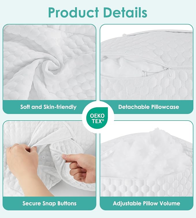 Pregnancy Pillow Cooling for Sleeping, Detachable and Adjustable Double-Sided - Image 6